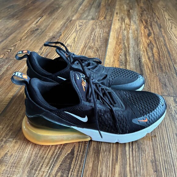 Nike Air Max 270 Black & Orange Size 11 - EUC - Picture 9 of 10